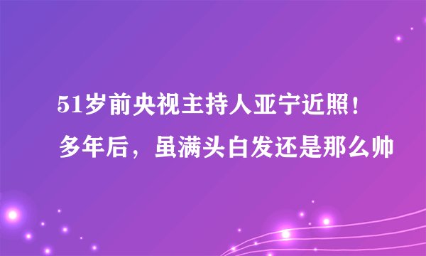51岁前央视主持人亚宁近照！多年后，虽满头白发还是那么帅