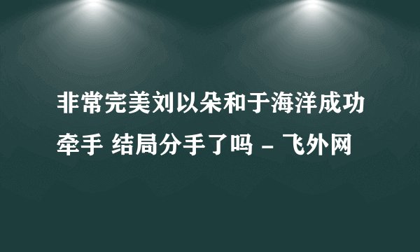 非常完美刘以朵和于海洋成功牵手 结局分手了吗 - 飞外网