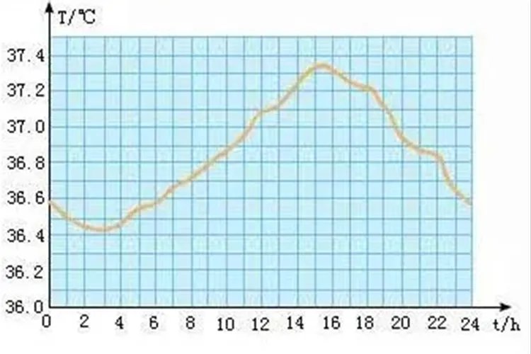 人体24小时体温变化曲线图