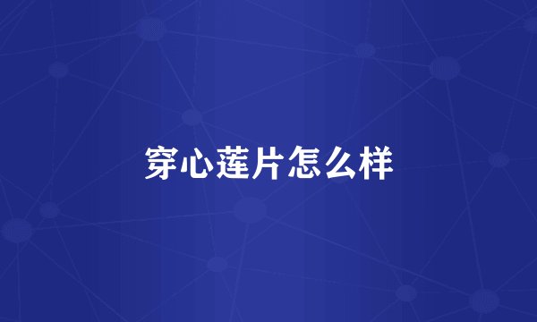 穿心莲片怎么样