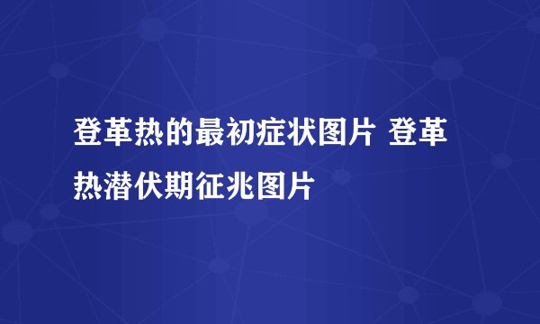登革热的最初症状图片 登革热潜伏期征兆图片