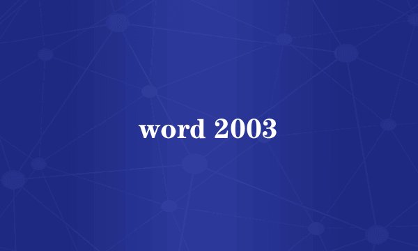 word 2003