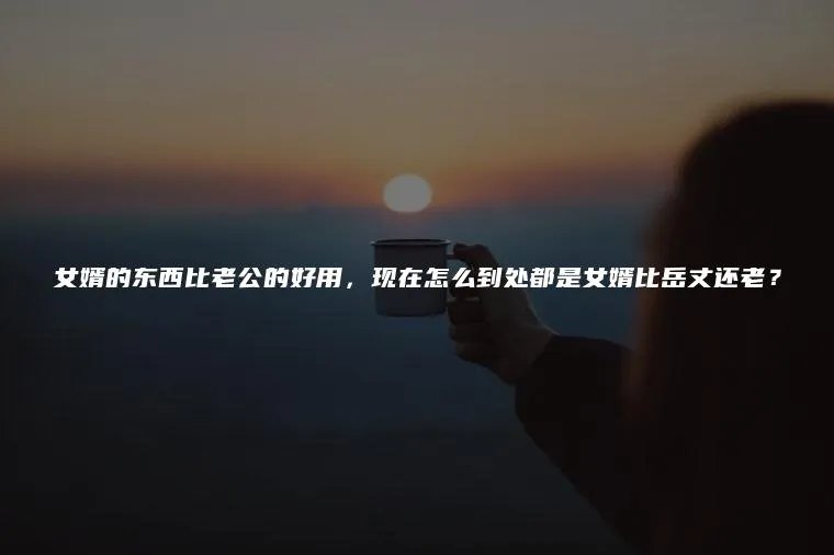 女婿的东西比老公的好用，现在怎么到处都是女婿比岳丈还老？
