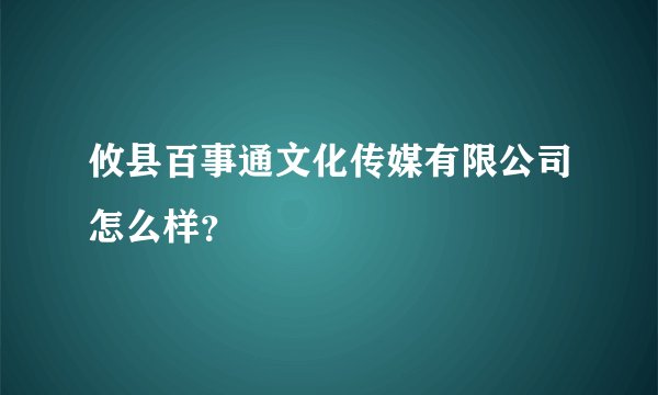 攸县百事通文化传媒有限公司怎么样？