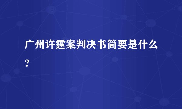 广州许霆案判决书简要是什么？