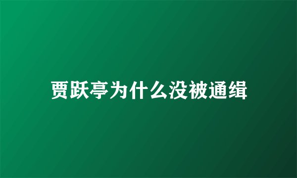 贾跃亭为什么没被通缉