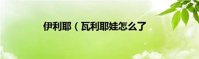 伊利耶（瓦利耶娃怎么了