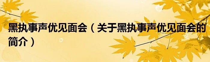 黑执事声优见面会（关于黑执事声优见面会的简介）
