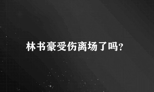 林书豪受伤离场了吗？