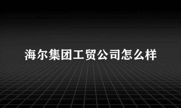 海尔集团工贸公司怎么样
