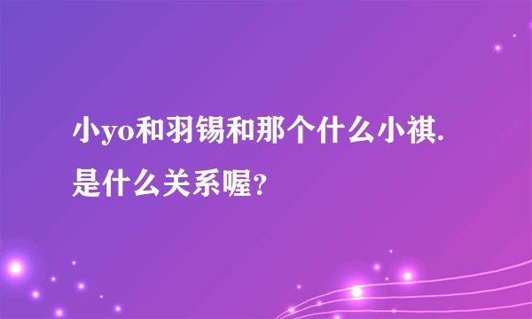 小yo和羽锡和那个什么小祺.是什么关系喔？
