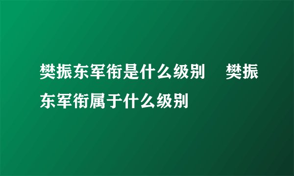 樊振东军衔是什么级别    樊振东军衔属于什么级别