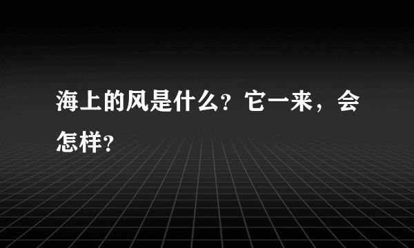 海上的风是什么？它一来，会怎样？