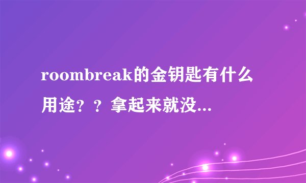 roombreak的金钥匙有什么用途？？拿起来就没了？？哪儿也看不到它，这个是做什么用的？？