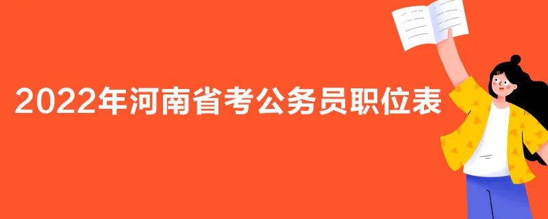 2022年河南省考公务员职位表