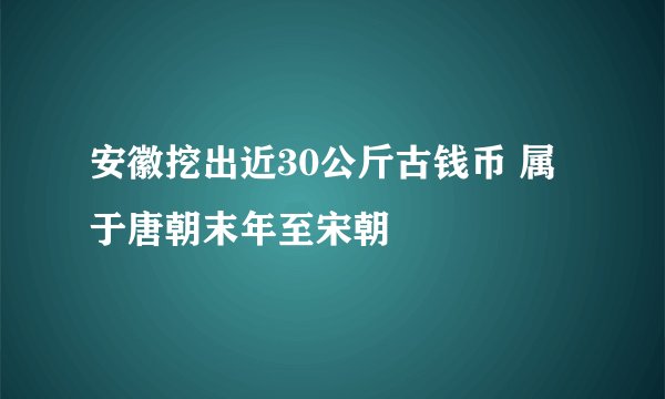 安徽挖出近30公斤古钱币 属于唐朝末年至宋朝