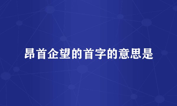昂首企望的首字的意思是
