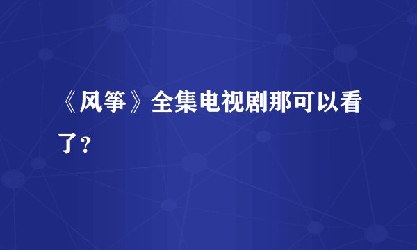 《风筝》全集电视剧那可以看了？