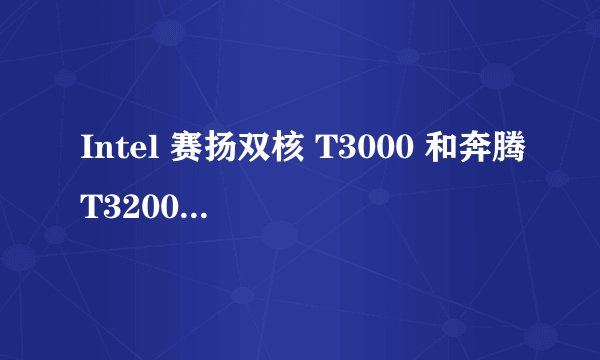 Intel 赛扬双核 T3000 和奔腾T3200 哪个性能好点啊。差距有多大呢?