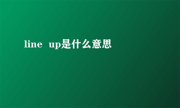 line  up是什么意思