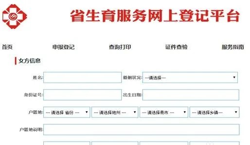 计划生育登记网上查询