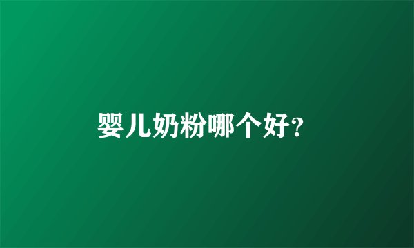 婴儿奶粉哪个好？