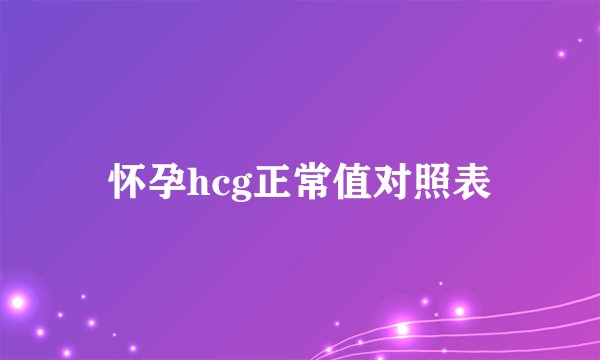 怀孕hcg正常值对照表