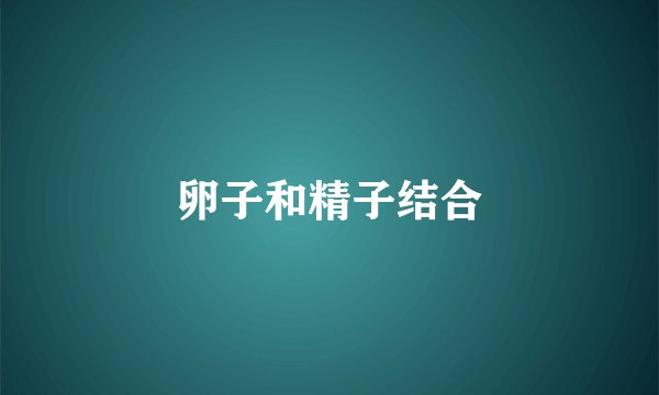 卵子和精子结合