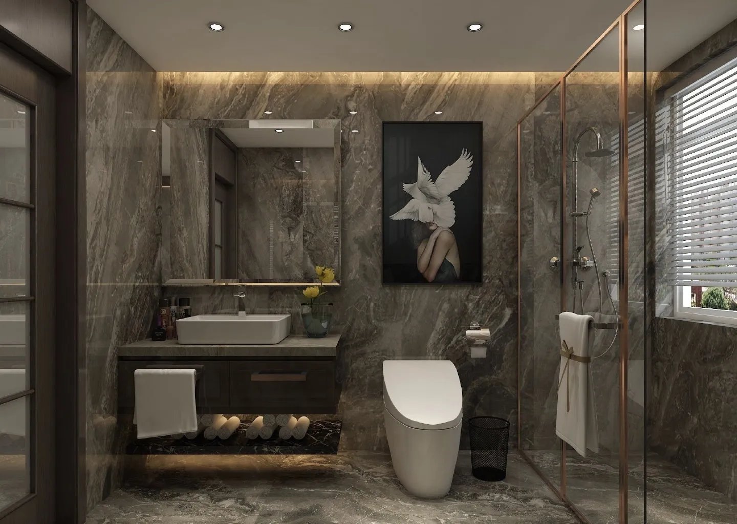 大连保利西山林语166平米现代简约风格装修案例分享