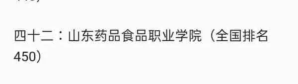 山东职业学院排名前二十山东药品食品职业学院的排名