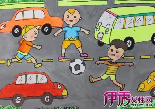 交通安全绘画作品图片欣赏