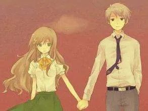 求一张一个人看着情侣牵手，自己却心酸的动漫图片..