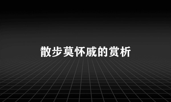 散步莫怀戚的赏析