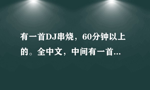 有一首DJ串烧，60分钟以上的。全中文，中间有一首是<就算我们不能够在一起>。，，具体忘记叫什么了，