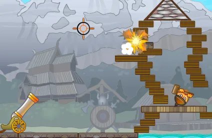 大炮轰小人2第三关和第四关攻略