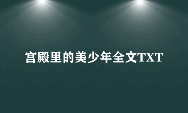 宫殿里的美少年全文TXT