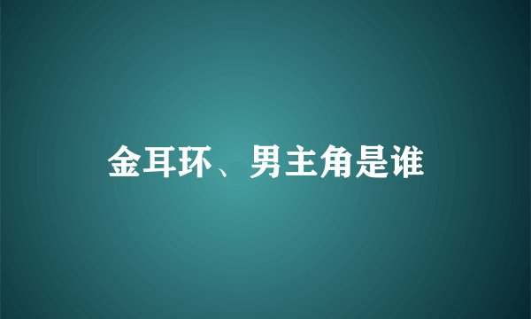 金耳环、男主角是谁