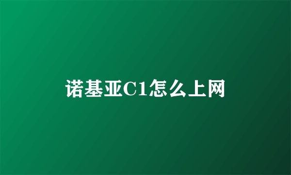诺基亚C1怎么上网