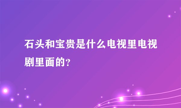 石头和宝贵是什么电视里电视剧里面的？