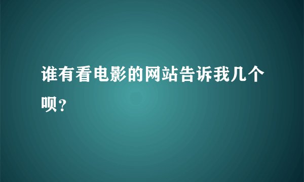 谁有看电影的网站告诉我几个呗？