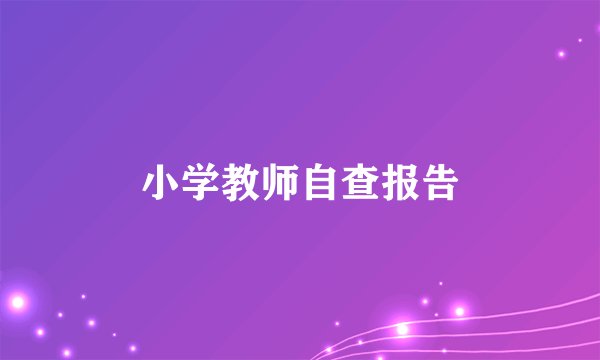 小学教师自查报告