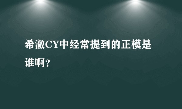 希澈CY中经常提到的正模是谁啊？