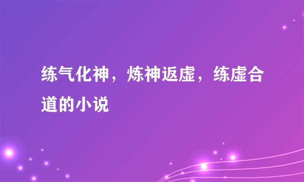 练气化神，炼神返虚，练虚合道的小说