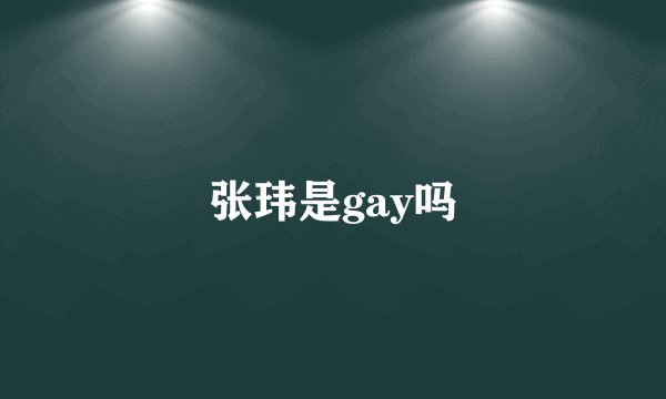 张玮是gay吗