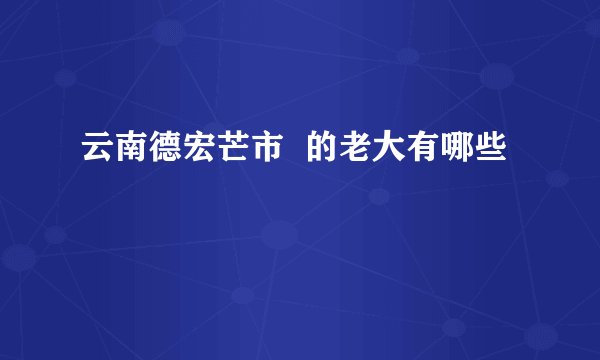 云南德宏芒市  的老大有哪些