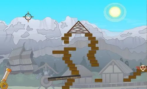 大炮轰小人2第三关和第四关攻略