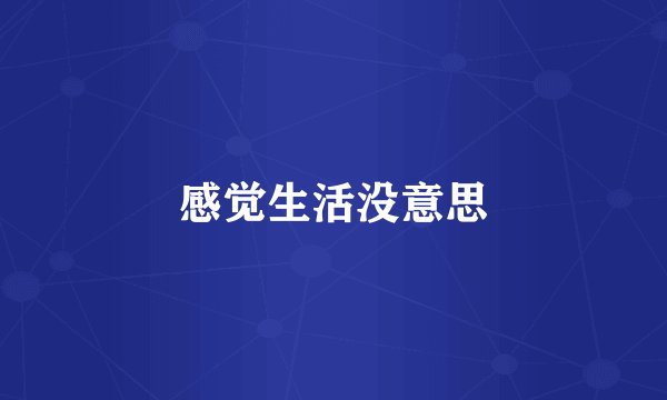 感觉生活没意思