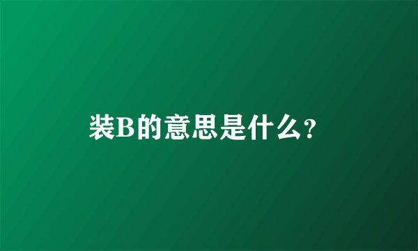 装B的意思是什么？