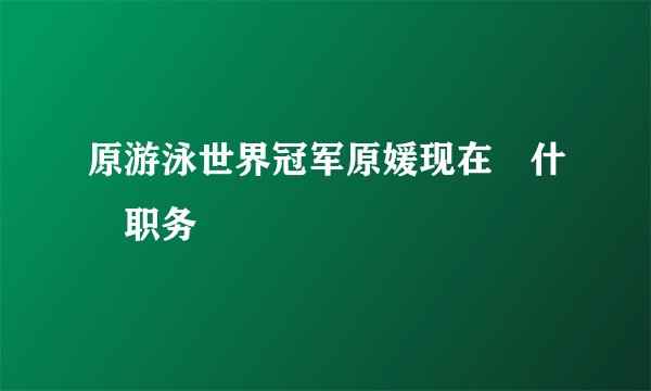 原游泳世界冠军原媛现在仼什麼职务