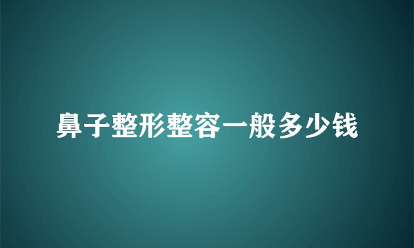 鼻子整形整容一般多少钱